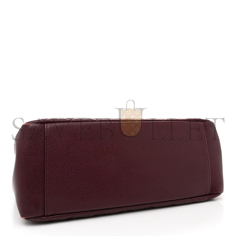 Ch**el caviar quilted grand shopping tote dark burgundy (34*24*13cm)